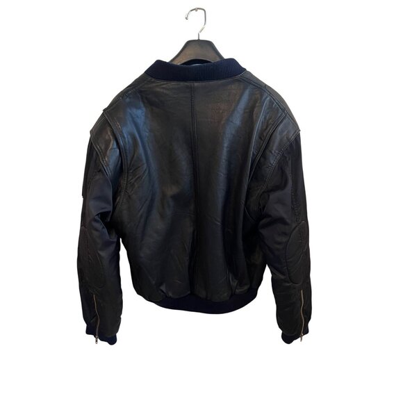 VTG Harley Davidson Black Leather, Nylon Bomber Jacket Men's Size XL Regular Fit - Picture 7 of 10